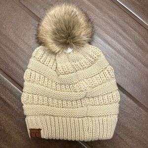 NWT CC faux fur knit hat